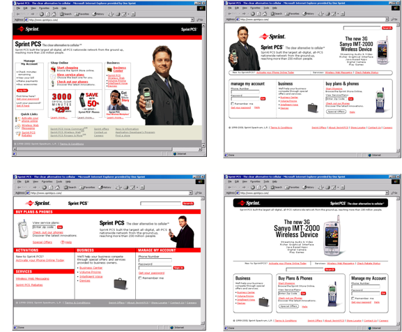Four Sprint.com Home Page Designs